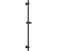 Görbach Barre de douche en acier inoxydable 100 cm avec support de douchette réglable, supports muraux compatibles avec trous de existants, compatible avec douchette à main standard, noir