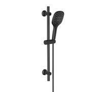 Görbach Barre de Douche Noir 70 cm, Colonne de Douche en Acier Inoxydable avec Douchette 3 Jets et Support de Fixation Réglable pour S'adapter aux Trous de Perçage Existants(HB1210MB)