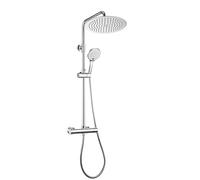 Görbach Colonne de Douche avec Robinetterie Ensemble pour Salle de Bain et Baignoire avec Mitigeur de Douche Système de Douche Thermostatique avec Douchette 3 Jets et Tête de Douche D30cm