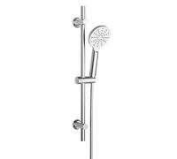 Görbach Colonne de Douche en Acier inoxydable avec Douchette à Main 3 Jets, Ensemble Barre de douche et Support de Pommeau de Douche et Tuyau pour Salle de Bain, 70cm Chromé