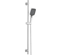 Görbach Colonne de Douche en Acier inoxydable avec Douchette à Main 3 Jets, Ensemble Barre de douche et Support de Pommeau de Douche et Tuyau pour Salle de Bain, 100cm Chromé