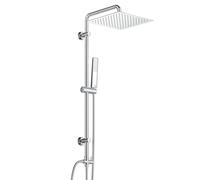 Görbach Colonne de Douche Design avec Fixations Réglables Set Kit de Douche sans Mitigeur Mécanique avec Douchette et Pommeau de Douche Pluie en INOX Picots Anti-calcaire 25x25cm