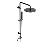 Görbach Colonne de Douche Hydromassage avec Haute Pression, Système de Pluie Ensemble Douche sans Robinetterie pour Baigoire avec Barre de douche et Pommeau Douche XXL D30cm, Noir