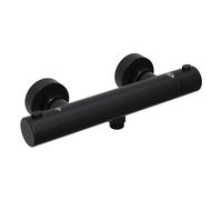 Görbach Mitigeur de Douche Thermostatique, Robinet Baignoire Raccord G 1/2", Robinet de douche Avec Bouton Température Constante Intelligente, Noir Mat