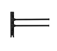 Görbach Porte-Serviettes Multifonctionnel en Aluminium Anti-Corrosion Résistant à la Rouille Barres Porte avec Crochet Porte Serviettes Mural pour Salle de Bain Cuisine Noir(Hh-2MS)