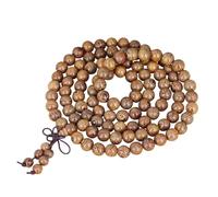 Goerpn 108 Mala Bracelet de Méditation en Bois Naturel,Collier de Prière Bouddhiste avec 108 perles de 8mm,Mala Tibétain pour Homme et Femme,Protection et Harmonie Assurées
