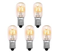 Goerpn 5x Ampoule Frigo 15W E14 Ampoule Lampe de Sel Dimmable Blanc Chaud, Ampoule Hotte Aspirante, 2700K 300 Degré Lampe pou Four, Machine à Coudre, Micro-ondes, Refrigerateur