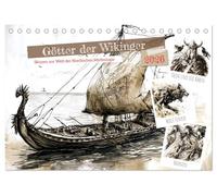 Götter der Wikinger - Skizzen zur Welt der Nordischen Mythologie (Tischkalender 2026 DIN A5 quer), CALVENDO Monatskalender: Götter, Drachenboote, Legenden: Ein Wikingerkalender für Abenteurer