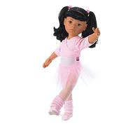 Götz 1159451 Poupée Hannah au Ballet - Poupée Debout Ballerine de 50 cm de Haut avec Cheveux Longs Noirs et Yeux Marron - Ensemble de 15 pièces