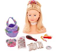 Götz 1192052 postiche aux Cheveux blonds et aux Yeux Bleus - tête de Coiffure et de Maquillage de 28 cm de Haut en Set de 57 pièces - Convient aux Filles à partir de 3 Ans