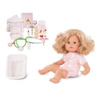 Götz 1816063 Cosy Aquini en poupée de Bain médecin - poupée aux Cheveux blonds, Yeux endormis Bleus dans Un Ensemble de 47 pièces - poupée bébé Fille 33 cm