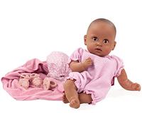 Götz 2216867 Poupée de Bain Cosy Aquini Soft Mood - poupée sans Cheveux avec Yeux endormis Marron en Ensemble de 7 pièces - poupée bébé Fille 33 cm