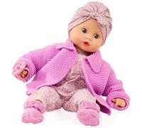 Götz 2220550 Muffin Baby Soft Mood poupée 33 cm bébé Yeux Bleus dormeurs | 7 pièces, sans cheveux, corps souple, dès 18 mois, lavable, avec tétine, foulard et gilet tricoté