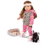 Götz 2259098 Hannah Staycation - poupée Debout de 50 cm de Haut, Cheveux Bruns et Yeux Olive - Ensemble de 12 pièces