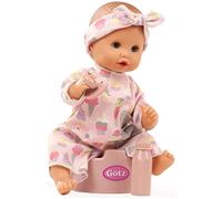 Götz 2353150 Sleepy Aquini Girl Pink Popsicle Bain 33 cm 6 pièces | Dès 18 mois, sans cheveux, corps dur, yeux dormeurs bleus, boit et fait pipi, biberon et tétine