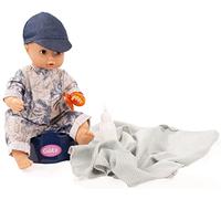Götz 2354018 Aquini Boy Doll - Poupée de Bain 33 cm avec Yeux Marron Peints, sans Cheveux - Ensemble 7 pièces - Poupée bébé pour Enfants à partir de 18 Mois