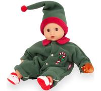 Götz 2520575 Muffin Baby Christmas Candy Poupée de 33 cm avec yeux de sommeil marron, sans poils ni corps mous, poupée à corps souple en lot de 9 pièces