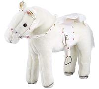 Götz 3401485 White Lightning Horse Doll - Cheval en Peluche Flexible avec Puce sonore pour poupées Debout - pour Les Enfants à partir de 3 Ans