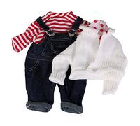 Götz 3401999 Ensemble Salopette pour poupée bébé - Taille de vêtements de poupée Marin. M - Ensemble vêtements et Accessoires 4 pièces pour poupées de 42 à 46 cm