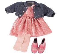 Götz 3403030 Ensemble Glitter Glamour - Vêtements pour poupées de T. XL - Set de 5 vêtements et Accessoires pour poupées de 45-50 cm