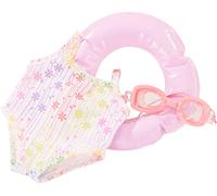 Götz 3403293 Ensemble Bain Summer Must Have poupées S 30-33 cm | accessoires pour poupées, avec tenue, lunettes de natation et bouée, tenue colorée, dès 3 ans