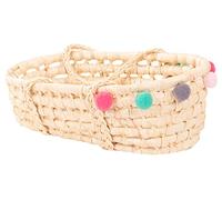 Götz 3403327 Panier de Transport pour poupées Bubbles - Panier de Transport pour bébé en Raphia avec Pompons colorés pour poupées et poupées Debout Entre 27 cm et 33 cm