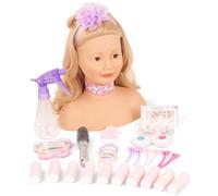 Götz Haarwerk 2492058 Signature Edition Tête à coiffer avec cheveux blonds, yeux bruns - Tête de coiffeur de 28 cm de haut - Kit de 37 pièces - Convient aux filles à partir de 3 ans