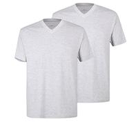 Götzburg 741275 Lot de 2 t-shirts à col en V pour homme, Gris mélangé (gris 821), XL