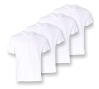 Götzburg Basic Line Lot de 4 t-shirts col en V Noir Taille M à 2XL - Blanc - X-Large