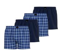 GÖTZBURG Boxer Hommes 4er Pack - Popeline,Pur Coton ,sous-Vêtements Lot Bleu /