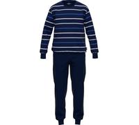GÖTZBURG Ensemble Pyjama Homme - long, col V, rayé Bleu/Blanc M