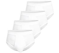 Götzburg Lot de 2 slips pour homme à fines côtes, 4 x blanc, XL