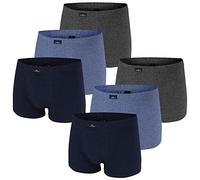 Götzburg Lot de 6 Boxers pour Homme, Bleu Marine/Gris chiné/Bleu mélangé, XXL