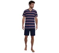 Götzburg Pajama Pour Hommes, Court - Shorty, Col En V, Rayé, En Coton...