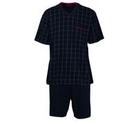 Götzburg Pyjama court bleu marine / bleu foncé / rouge, Taille L