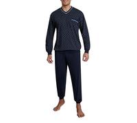 Götzburg Pyjama Deux pièces pour Homme - Pyjama Long en Coton imprimé avec Poignets resserrés - Bleu - 60 cm