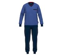 Götzburg Pyjama long marine / bleu clair / bleu foncé / rouge feu, Taille 5XL