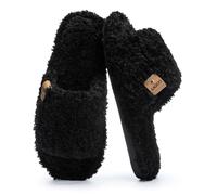 GOEWY Chaussons Ouverts Femme- Doudou Douillet, Semelle Mémoire de Forme - Cadeau pour Elle Chaussons de Maison Décontractés Anti-Dérapants Intérieur/Extérieur Pour Femme
