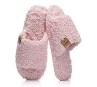 GOEWY Chaussons Ouverts Femme- Doudou Douillet, Semelle Mémoire de Forme - Cadeau pour Elle Chaussons de Maison Décontractés Anti-Dérapants Intérieur/Extérieur Pour Femme