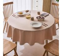 GOEXCPL Nappe Ronde Anti-Taches, Nappe enduite imperméable, Facile à Nettoyer, Abricot-B diamètre 240 cm