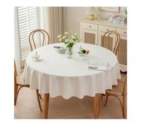 GOEXCPL Nappe Ronde Anti-Taches, Nappe enduite imperméable, Facile à Nettoyer, Beige diamètre 240 cm