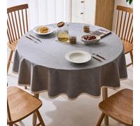GOEXCPL Nappe Ronde Anti-Taches, Nappe enduite imperméable, Facile à Nettoyer, Gris-B diamètre 260 cm