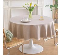 GOEXCPL Nappe ronde anti-taches, Nappe enduite imperméable, facile à nettoyer, Kaki Diamètre 240 cm