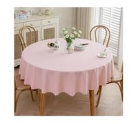 GOEXCPL Nappe Ronde Anti-Taches, Nappe enduite imperméable, Facile à Nettoyer, Rose diamètre 240 cm
