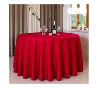 GOEXCPL Nappe ronde de Noël en polyester pour les mariages et les fêtes Lavable en machine Motif et rouge Diamètre 240 cm