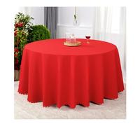 GOEXCPL Nappe Ronde de Noël Polyester pour Les Mariages et Les fêtes Lavable en Machine Modèle C Rouge Diamètre 240 cm