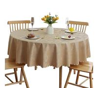 GOEXCPL Nappe Ronde en PVC, épaissie imperméable et Anti-Taches, résistante aux Rayures, Champagne Or-carillons diamètre 240 cm