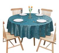 GOEXCPL Nappe Ronde en PVC, épaissie imperméable et Anti-Taches, résistante aux Rayures, Vert Foncé-carillons diamètre 240 cm