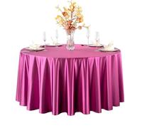 GOEXCPL Nappe Ronde en Satin Convient pour Les Restaurants, Les hôtels, Les Mariages et Les fêtes Lavable en Machine, Violet foncé Diamètre 200 cm