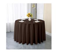 GOEXCPL Nappe Ronde en Satin Convient pour Les Restaurants, Les hôtels, Les Mariages et Les fêtes Lavable en Machine, Marron foncé Diamètre 240 cm